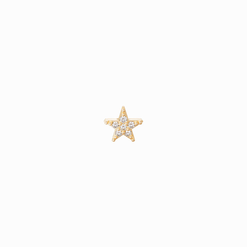 Star Diamond Solid Gold Stud Earrings