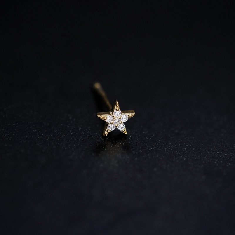 BY LIME Star Pavé Diamond Stud Earrings 14K Gold