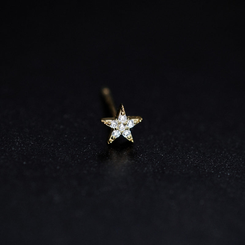 BY LIME Star Pavé Diamond Stud Earrings 14K Gold
