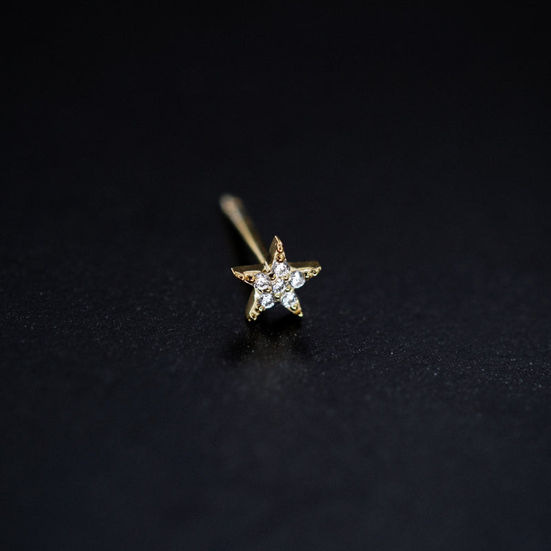 BY LIME Star Pavé Diamond Stud Earrings 14K Gold