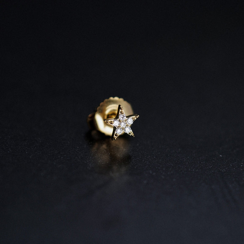 BY LIME Star Pavé Lab Diamond Stud Earrings 14K Gold