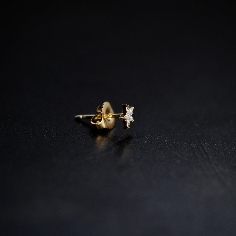 BY LIME Star Pavé Diamond Stud Earrings 14K Gold