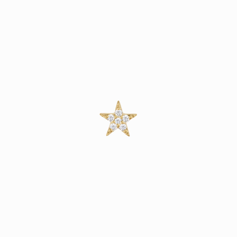 Star Diamond Solid Gold Stud Earrings