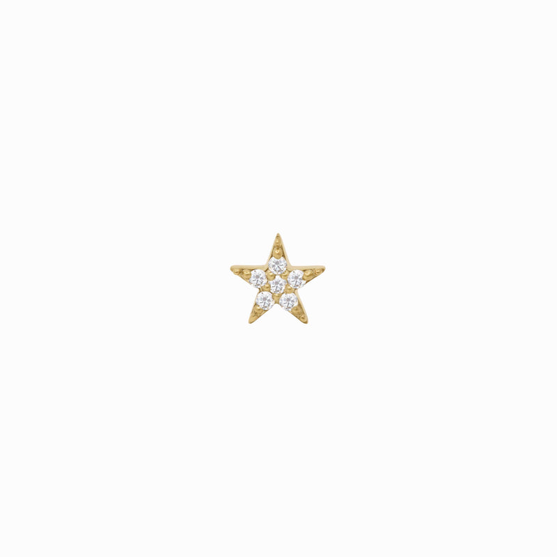 Star Diamond Solid Gold Stud Earrings
