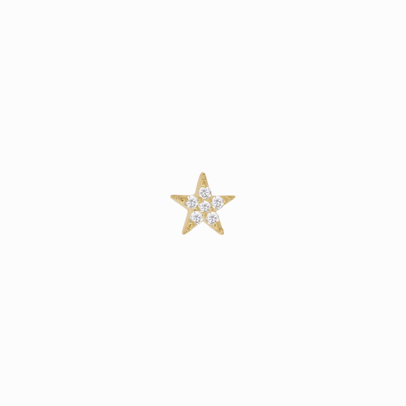 Star Diamond Solid Gold Stud Earrings