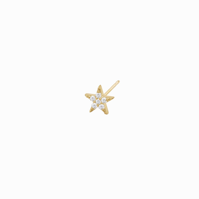 Star Diamond Solid Gold Stud Earrings