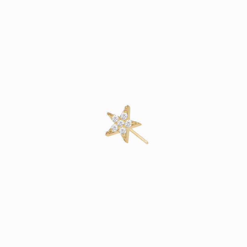 Star Diamond Solid Gold Stud Earrings