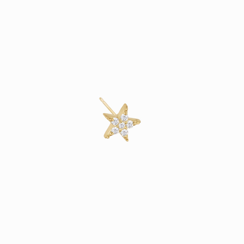 Star Diamond Solid Gold Stud Earrings