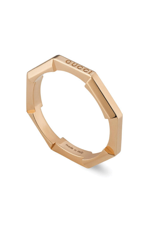 Gucci 18k Rose Gold Link to Love Mirrored Ring Size 6.5 YBC662194002013