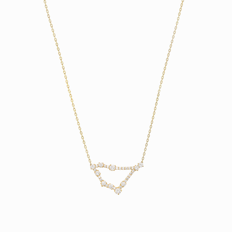 Capricorn Constellation Pavé Diamond Gold Necklace