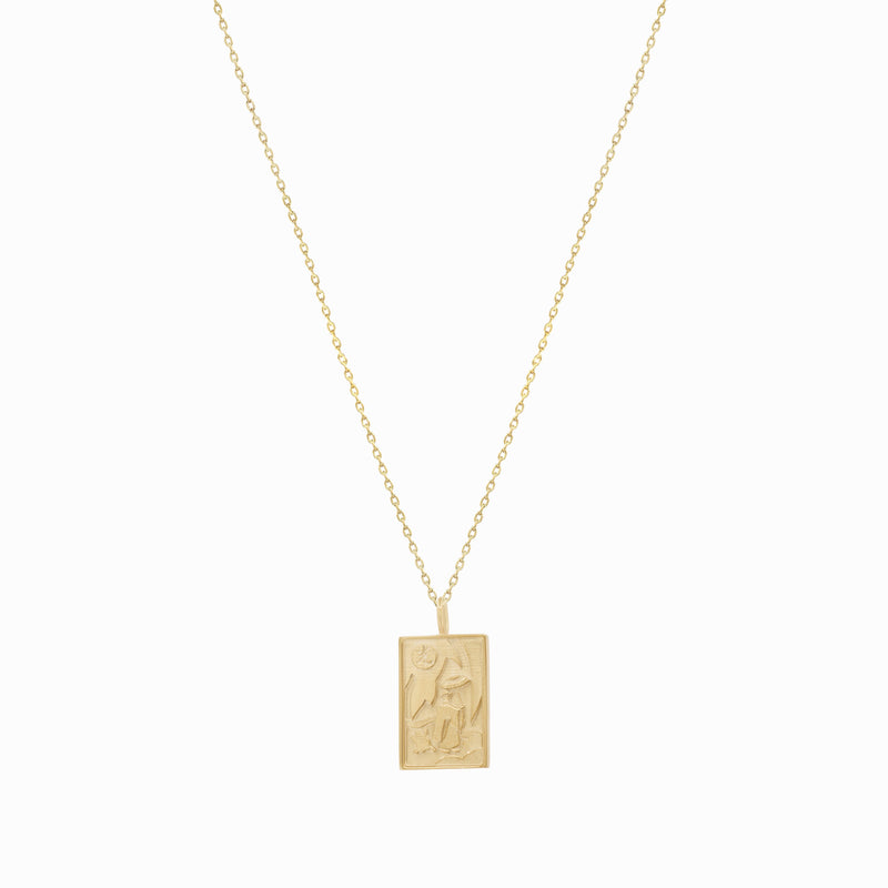 Korean Go Stop Card Game Ogwang December Pendant Solid Gold Necklace 오광 비