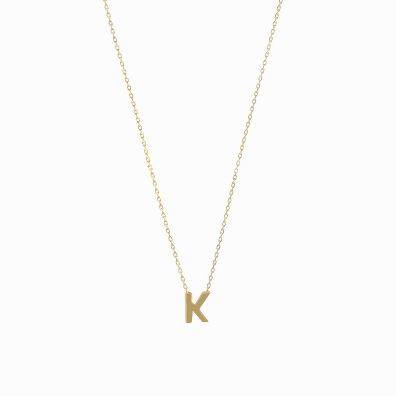 K Initial Letter Necklace 14K Gold