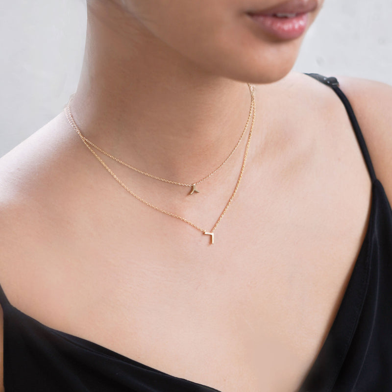 BY LIME Hangul Korean Letter Necklace 14K Gold ㅅ