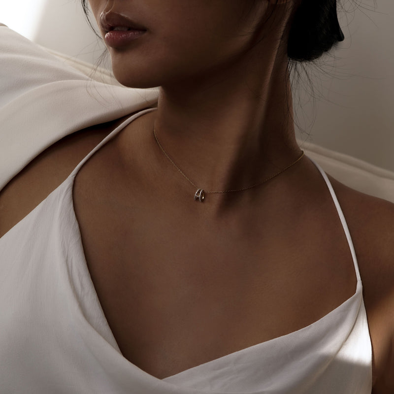 BY LIME Eclipse A Initial Letter Necklace 14K Gold