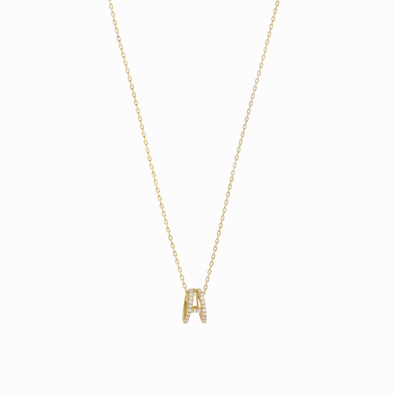 Eclipse A Initial Letter Pavé Diamond Necklace