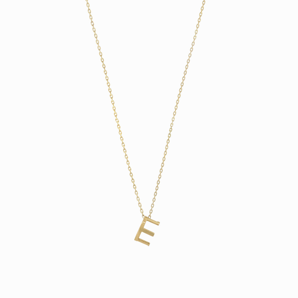 Eclipse E Initial Letter Pavé Gold Necklace