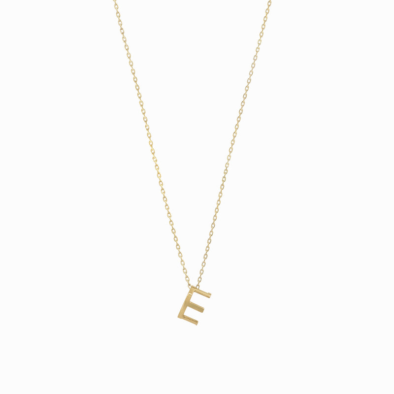 Eclipse E Initial Letter Pavé Gold Necklace