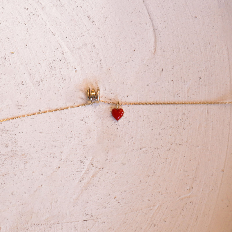 BY LIME Eclipse M Initial Letter Necklace 14K Gold