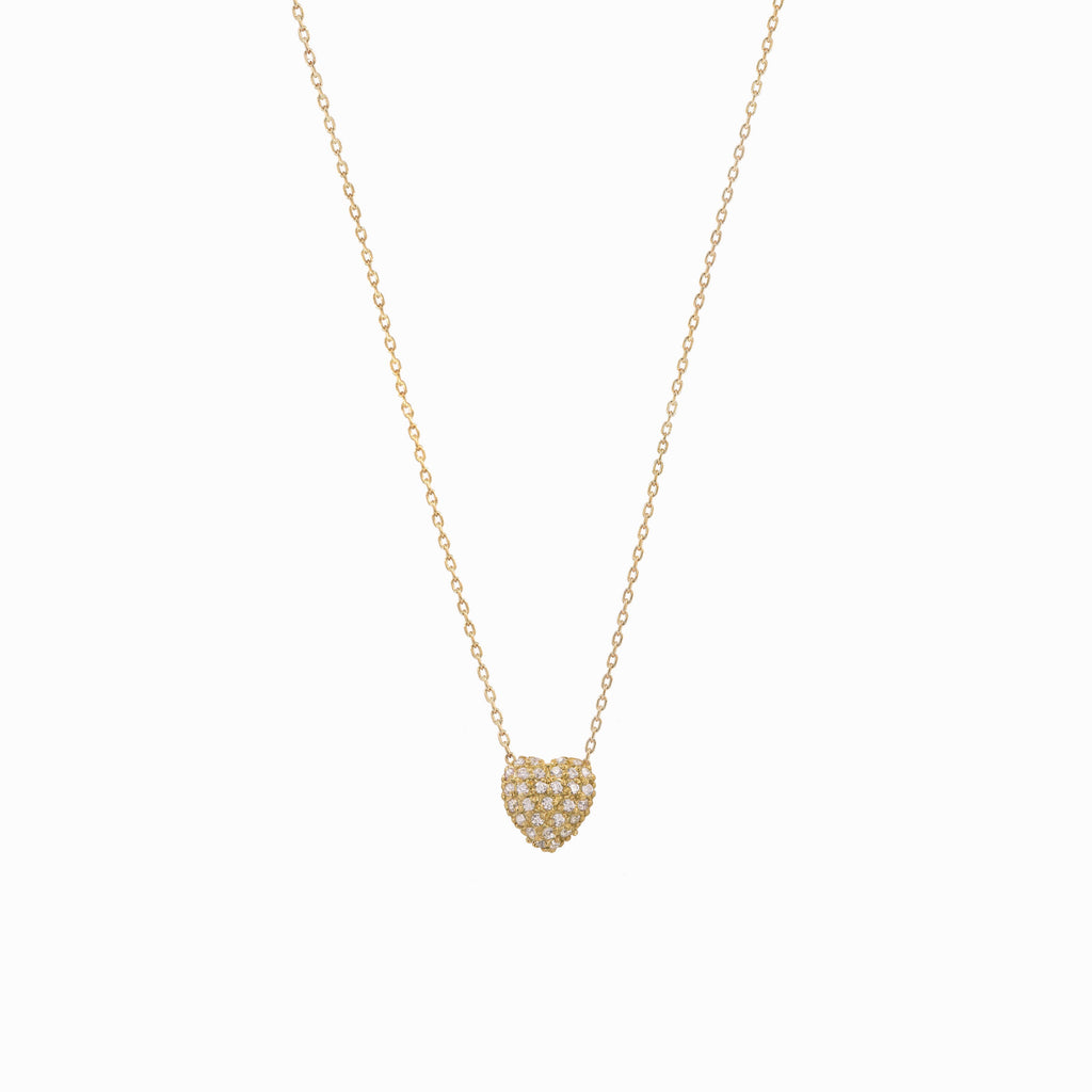Eclipse Heart Diamond Necklace 14K Gold