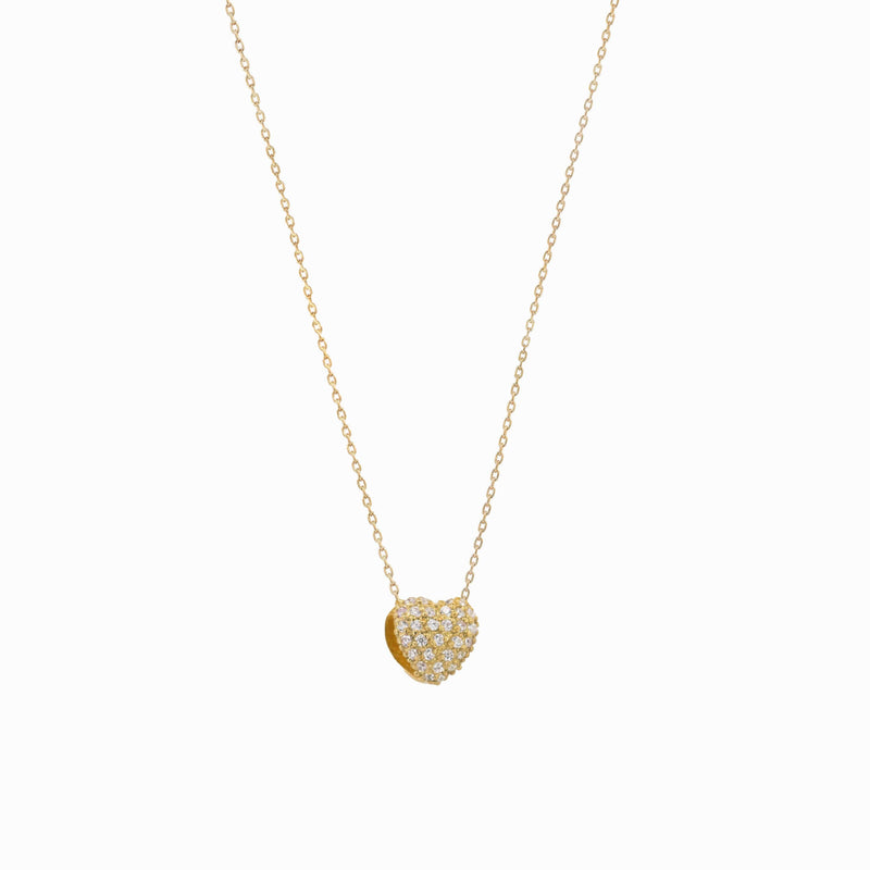 Eclipse Heart Diamond Necklace 14K Gold