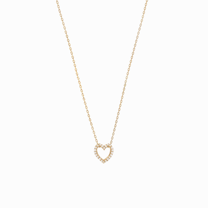 Eclipse Open Heart Diamond Gold Necklace