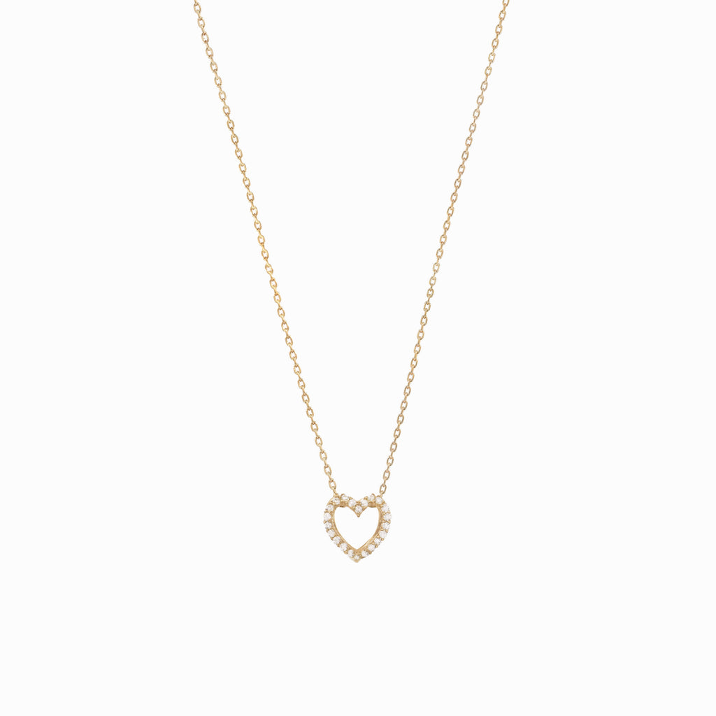 Eclipse Open Heart Diamond Gold Necklace