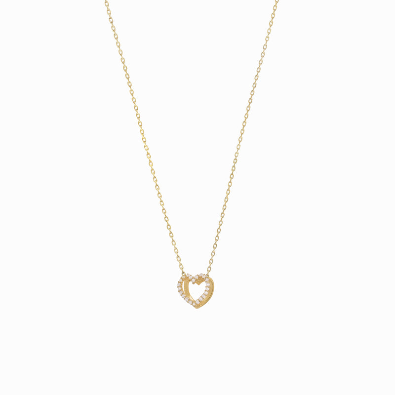 Eclipse Open Heart Diamond Gold Necklace