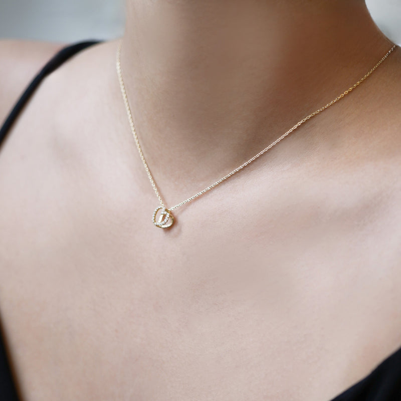 BY LIME Eclipse Open Heart Pavé Diamond Charm 10K Gold