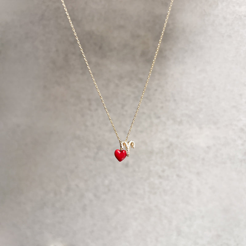 BY LIME Eclipse Aries Zodiac Pavé Diamond Necklace 14K Gold