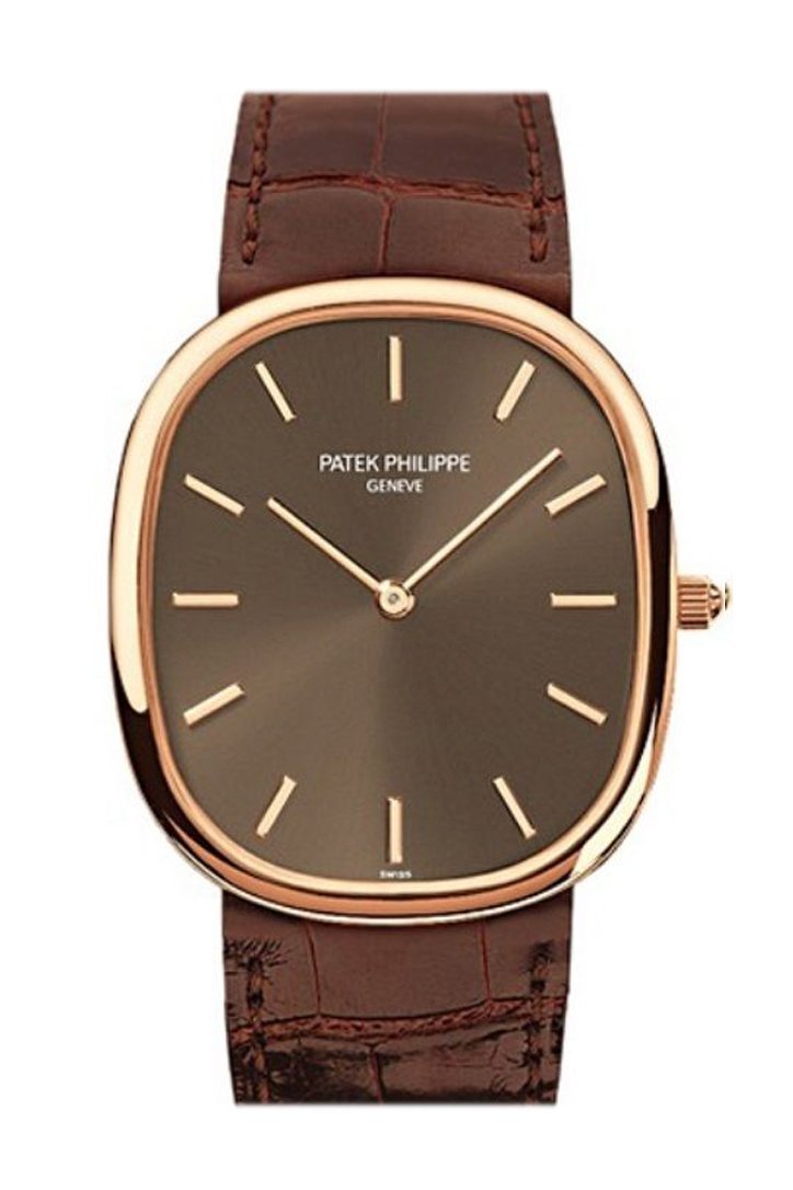 Patek Philippe Golden Ellipse Brown Dial Brown Leather 31mm Men's Watch 3738/100G-012