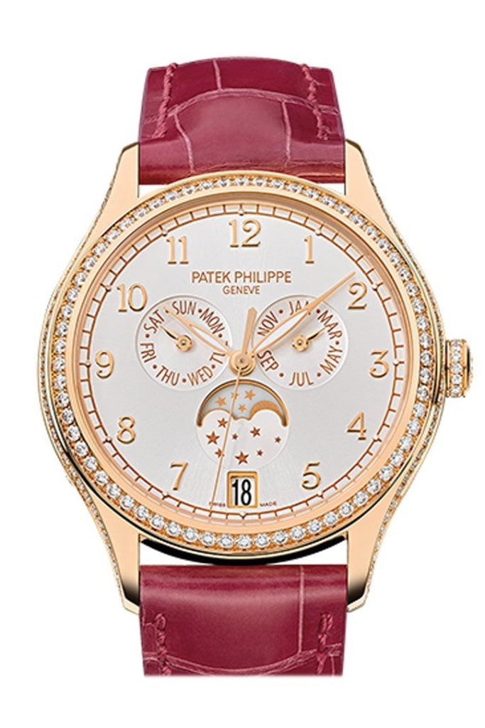 Patek Philippe Complications Silvery Sunburst Dial 18K Rose Gold Automatic 38Mm Ladies Watch