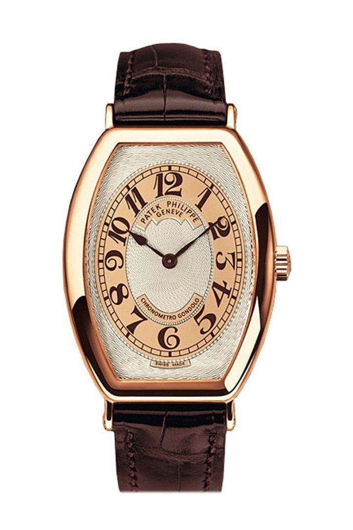 Patek Philippe Gondolo Silver Brown Dial 18K Rose Gold Brown Leather Men's Watch 5098R