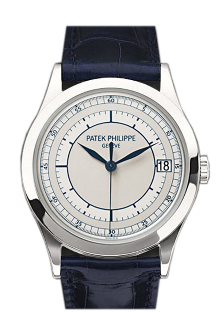 Patek Philippe Calatrava Automatic Silver Dial 18Kt White Gold Mens Watch 5296G-001