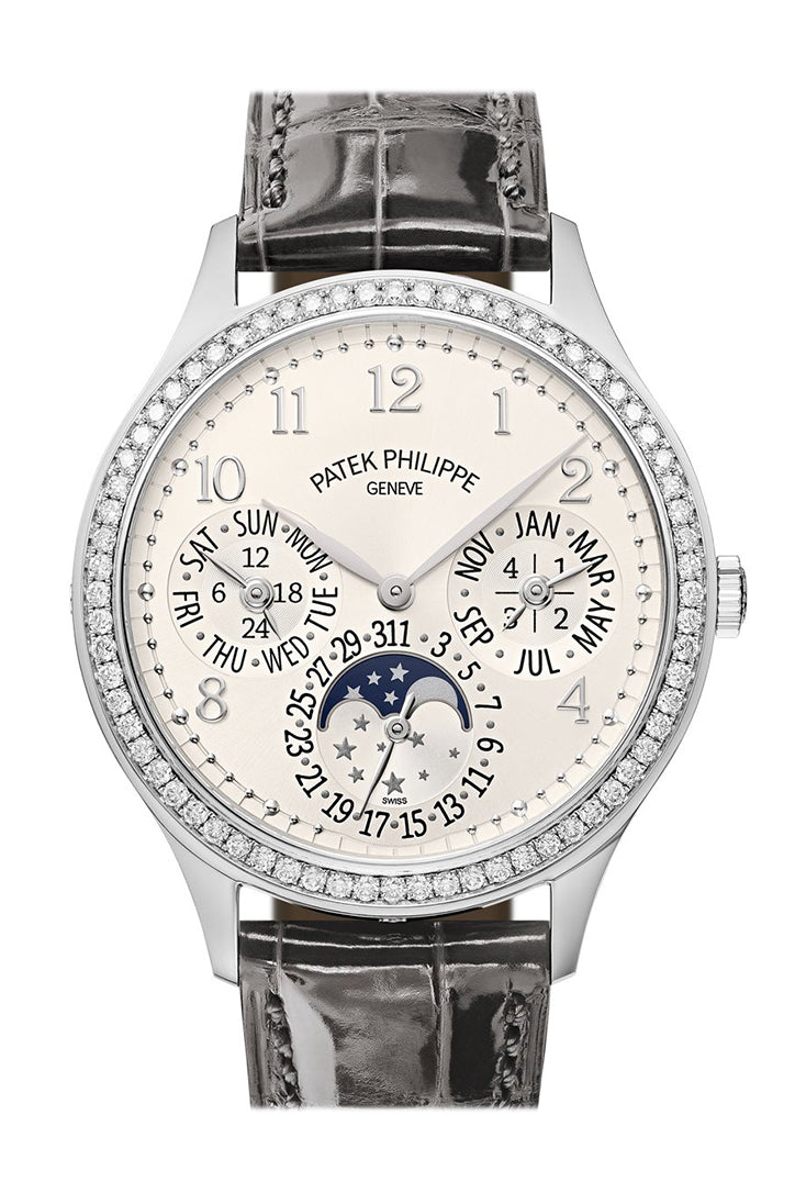 Patek Phillippe Grand Complications Annual Calender Moonphase White Dial Black Leather Automatic Men's Watch 5039G Pre Owned
