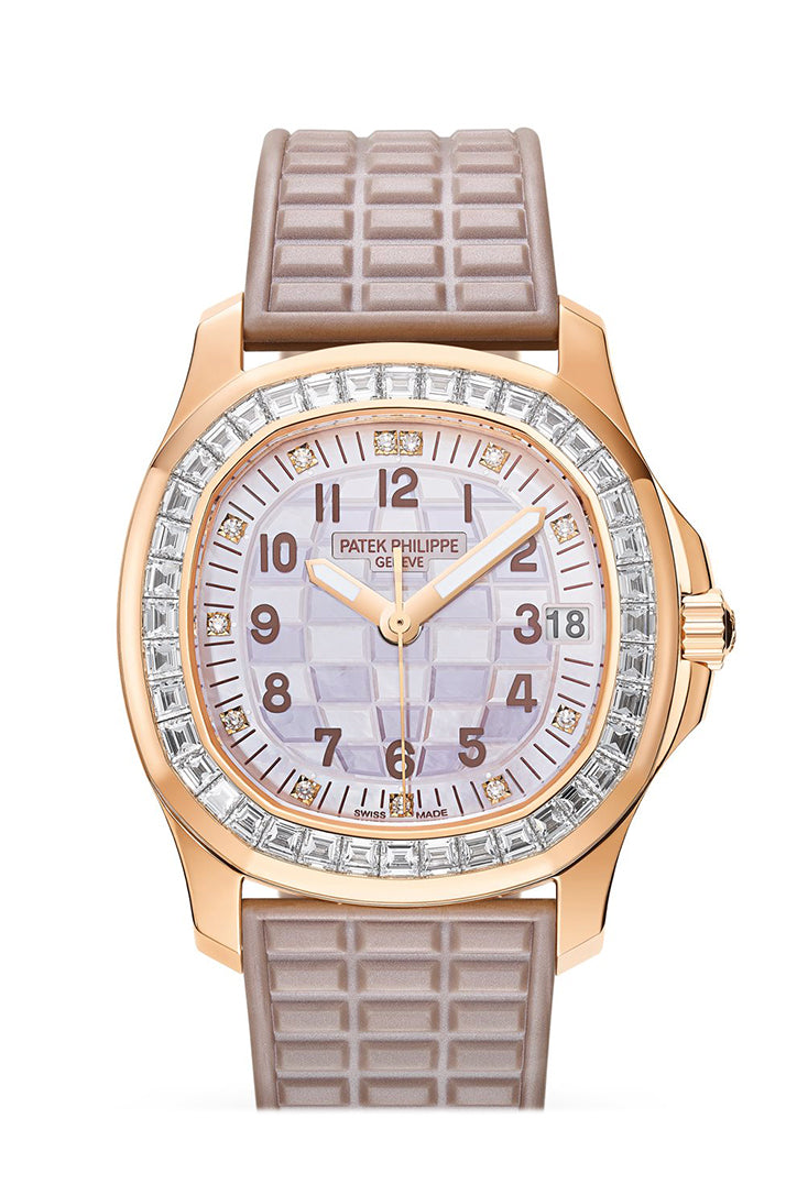 Patek Philippe Aquanaut Quartz Diamond Brown Dial Ladies Watch 5067A-023