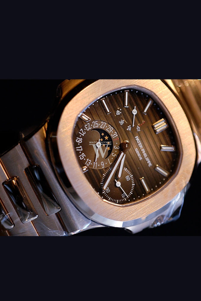 Patek Philippe Nautilus Moon Phase Rose Gold Watch 5712/1R-001