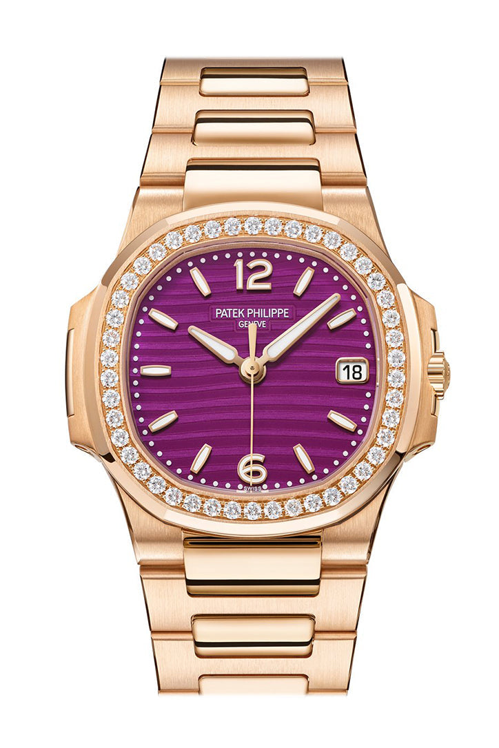 Patek Philippe Nautilus Diamonds Purple Dial Rose Gold Ladies Watch 7010/1R 7010/1R-013