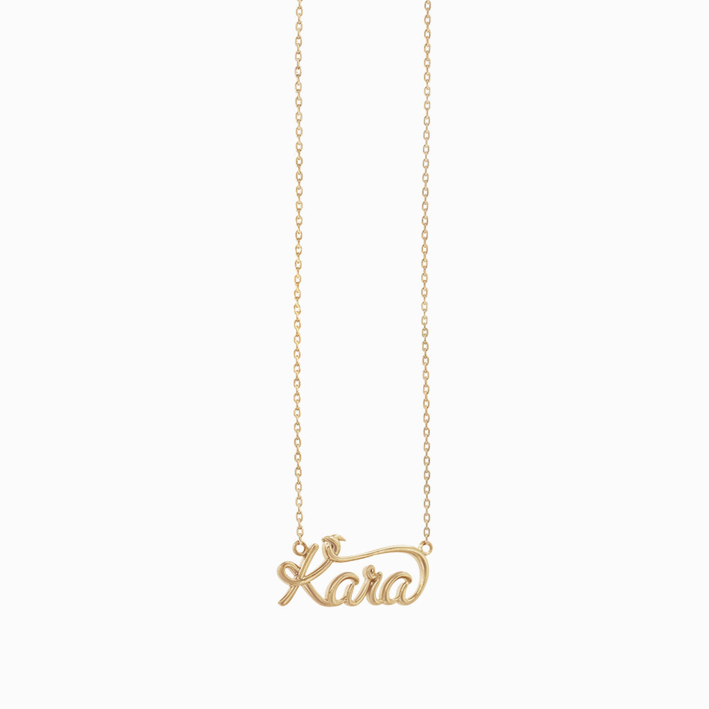 Custom Script Word Gold Necklace KARA