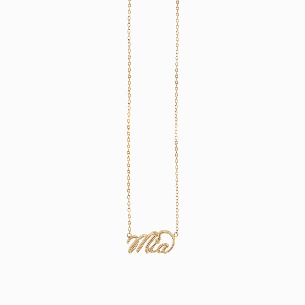 Personalized Custom Script Word Gold Necklace
