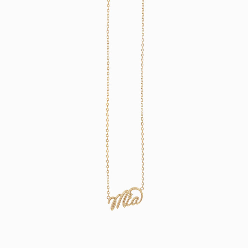 Personalized Custom Script Word Gold Necklace