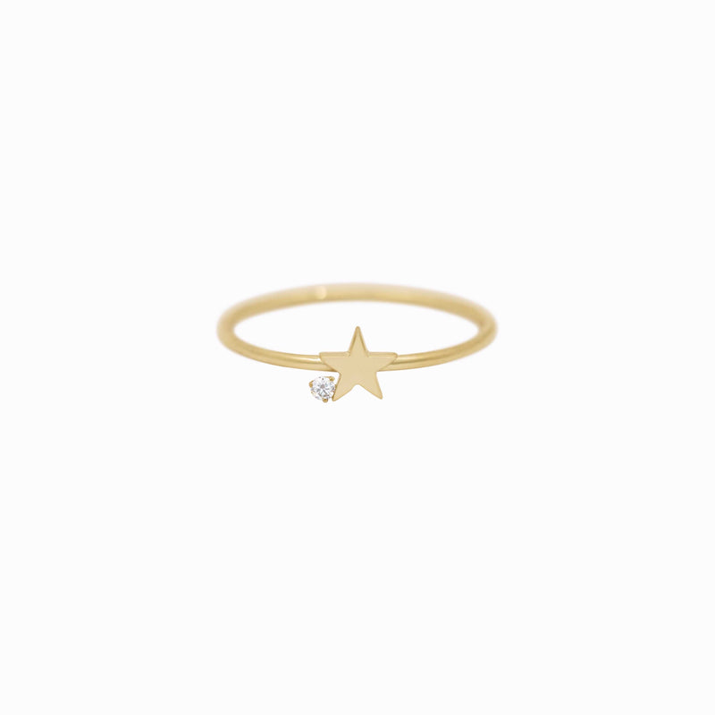 BY LIME Star One Pavé Lab Diamond Ring 10K Gold