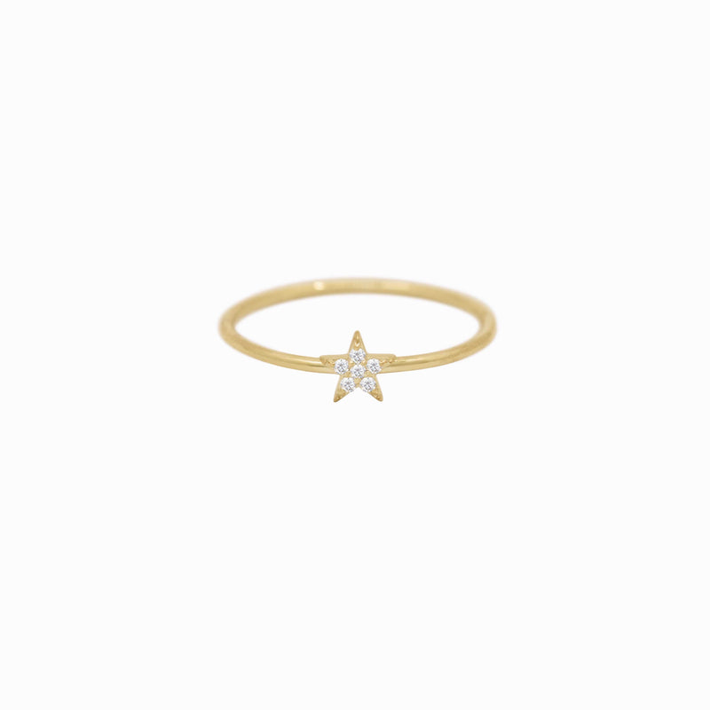 Star Line Diamond Gold Ring