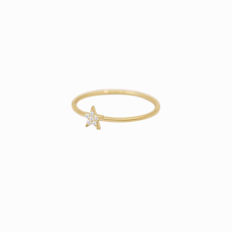 Star Line Diamond Gold Ring