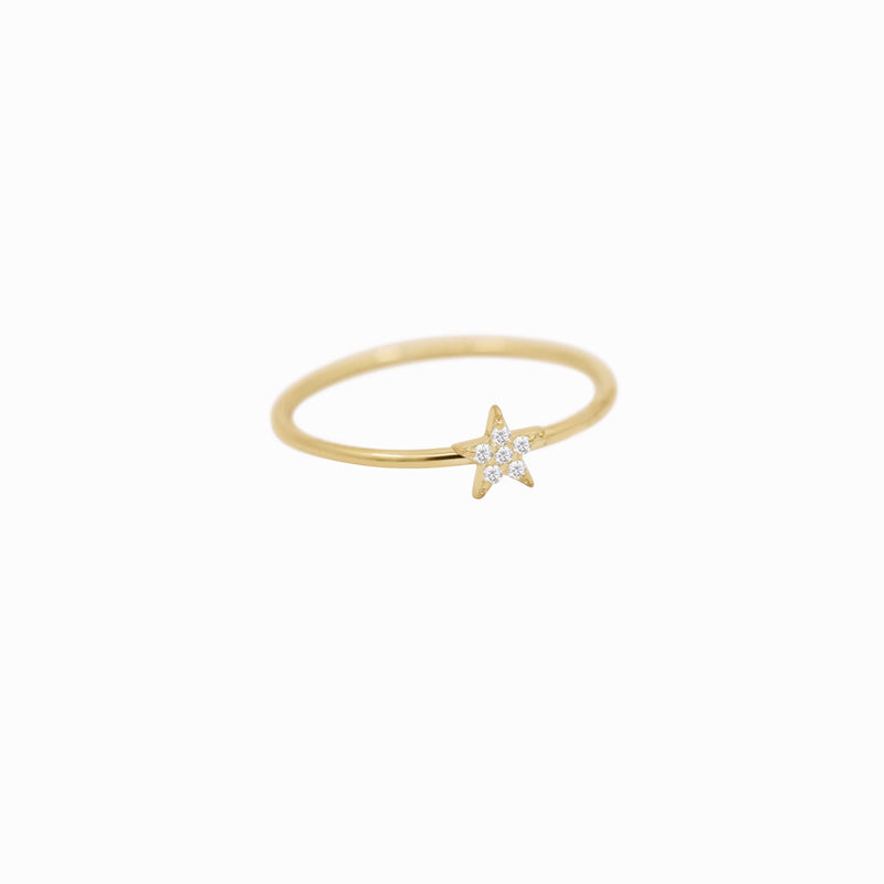 Star Line Diamond Gold Ring