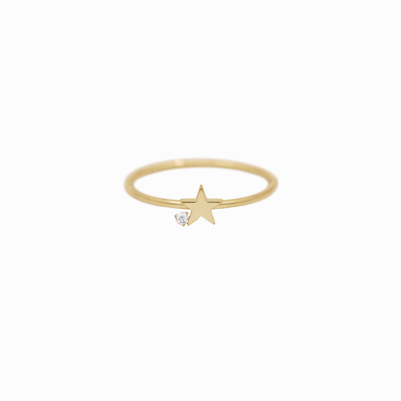 BY LIME Star One Pavé Lab Diamond Ring 10K Gold
