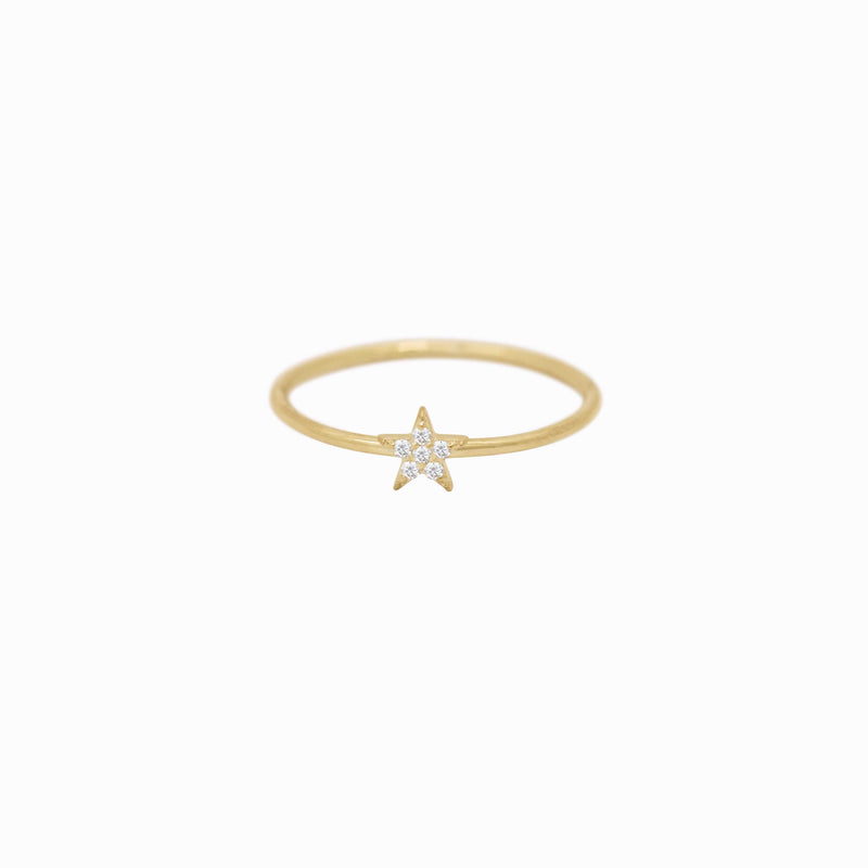 BY LIME Star Line Pavé Lab Diamond Ring 10K Gold