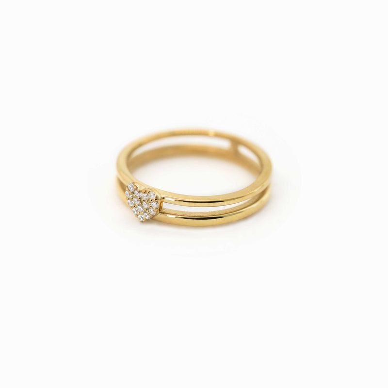 BY LIME Heart Pavé Lab Diamond Ring 10K Gold