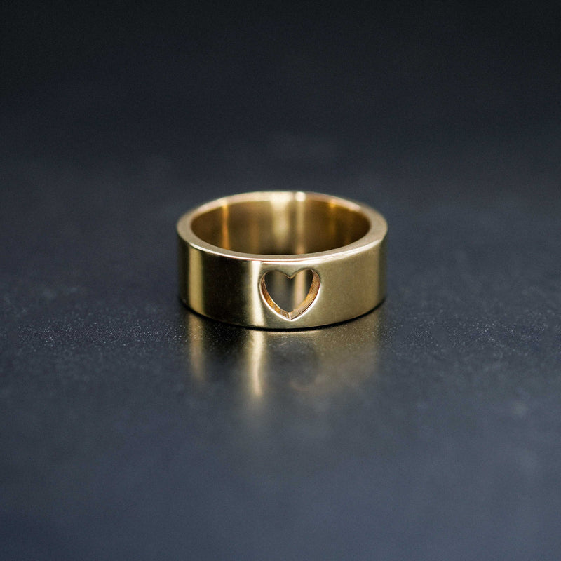 Heart Cut Out Solid Gold Ring