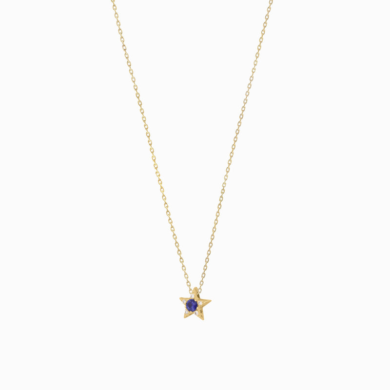 Star Birthstone Necklaces Pavé Lab Diamond Necklace 14K Gold