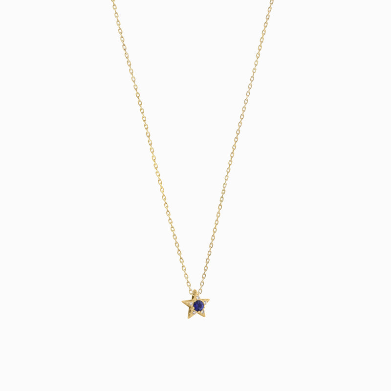 Star Birthstone Necklaces Pavé Lab Diamond Necklace 14K Gold